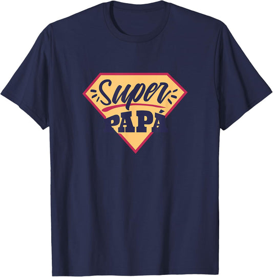 Super Papa Shirt SUPERHERO Funny Fathers Day for Dad T-Shirt - T-Shirt | Navy