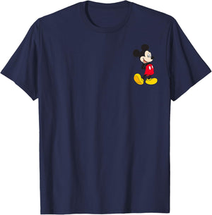 Disney Mickey and Friends Cute Vintage Pocket Mickey Logo T-Shirt - T-Shirt | Navy