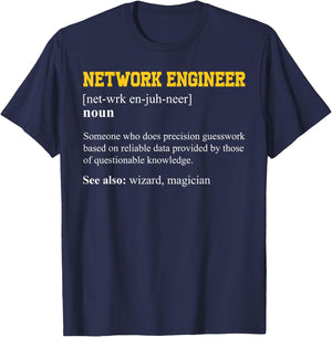 Funny Network Engineering Network Engineer Definition T-Shirt - T-Shirt | Navy