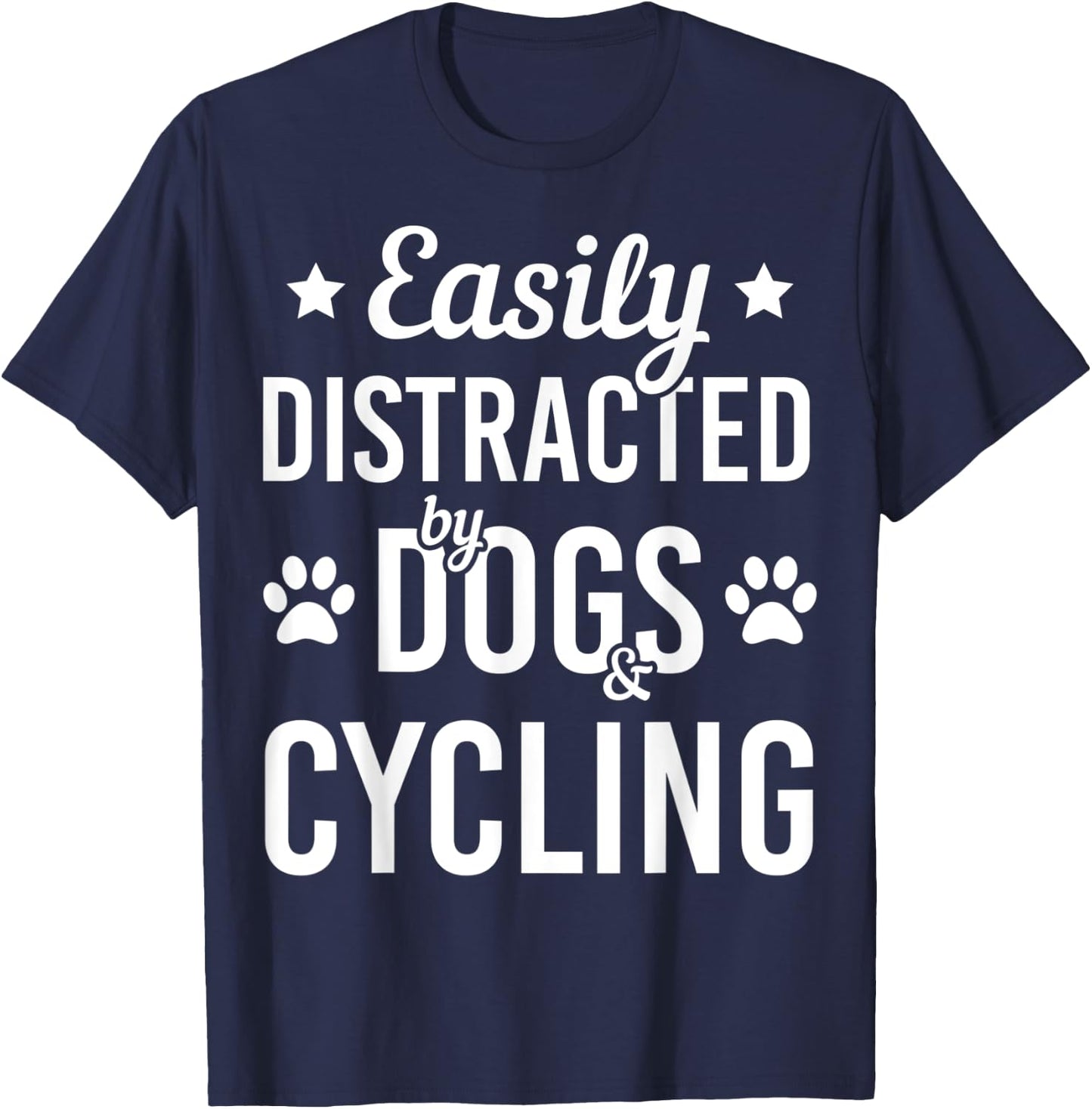 Dog Lover Cycling Lover Dogs And Cycling Bicycle Funny Dog T-Shirt - T-Shirt | Navy