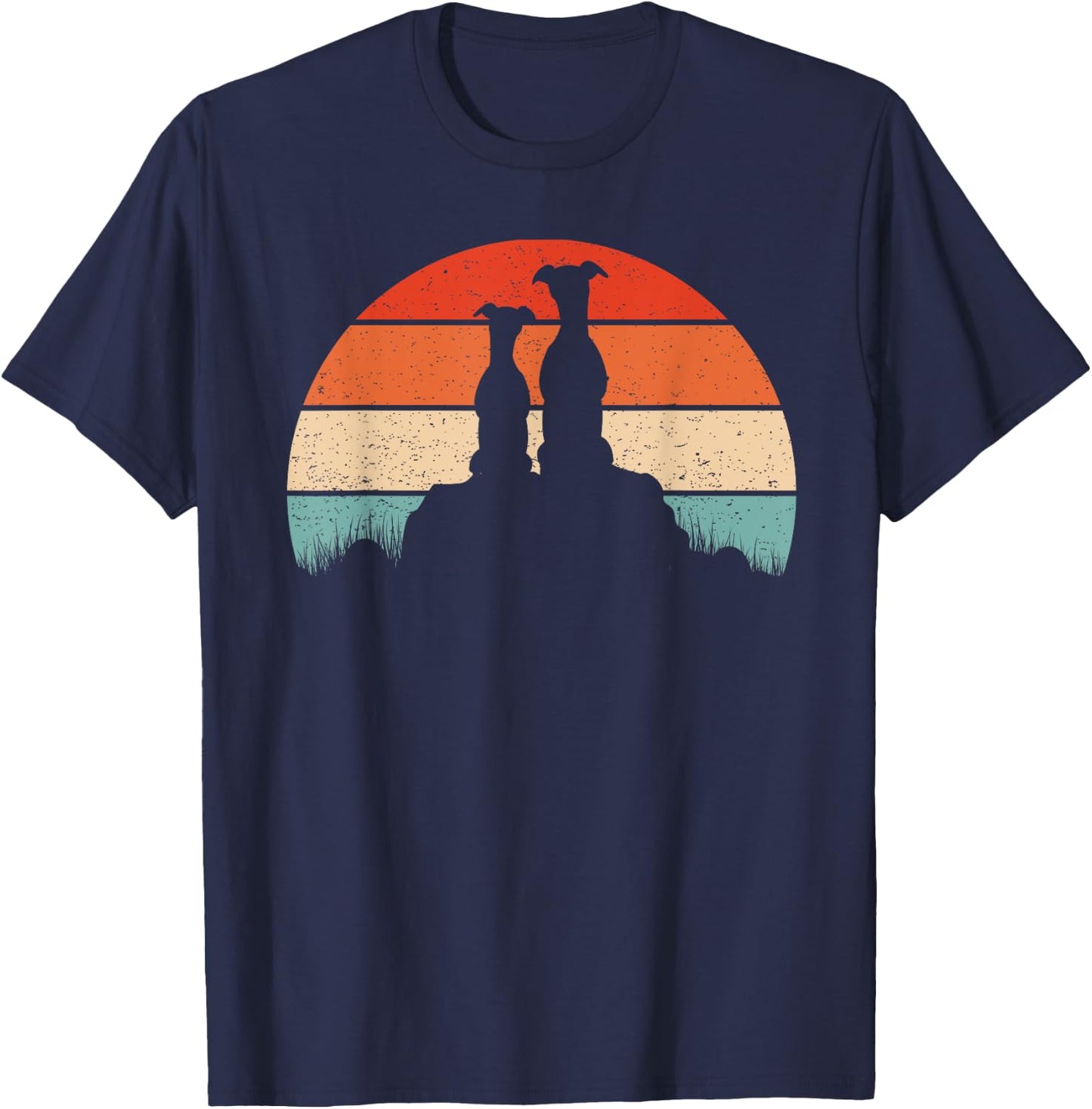 Whippet Dog Lover Vintage Retro Sunset Gift Women T-Shirt - T-Shirt | Navy