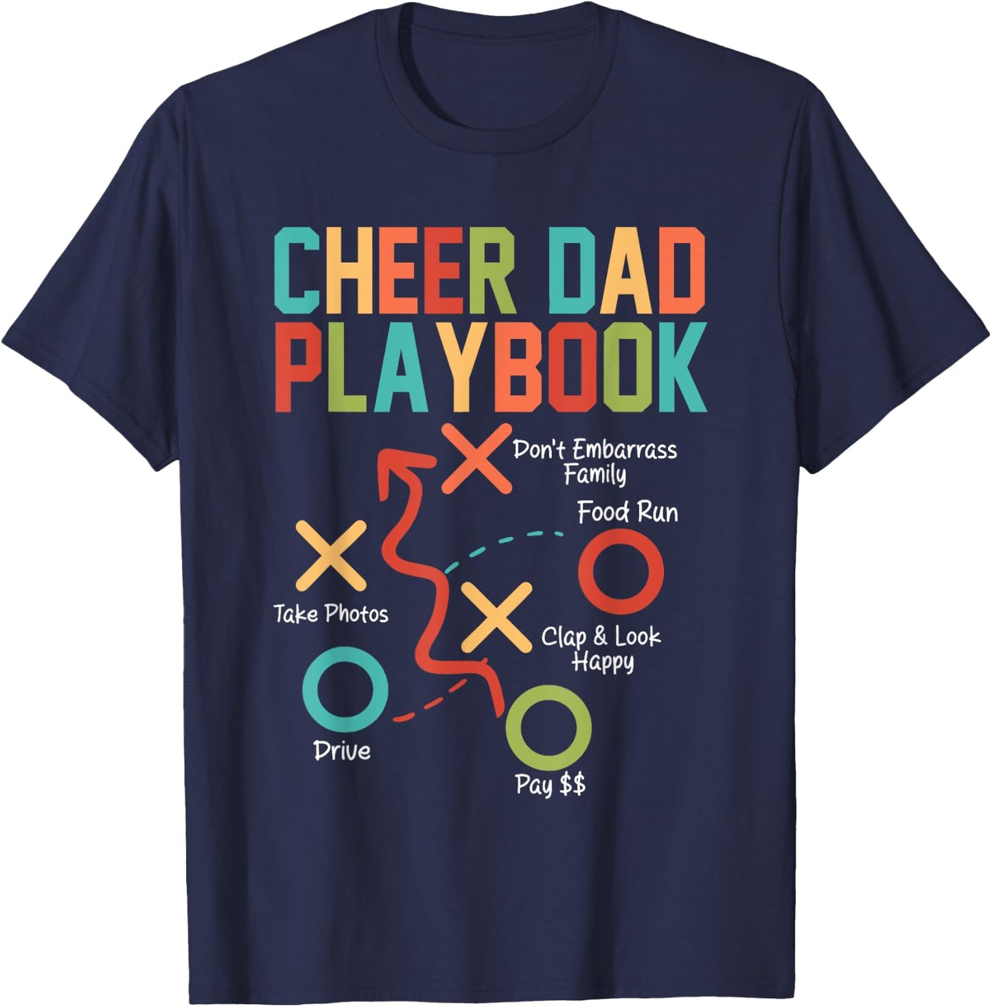 Cheer Dad Playbook Cheerleading Dad Father's Day T-Shirt - T-Shirt | Navy
