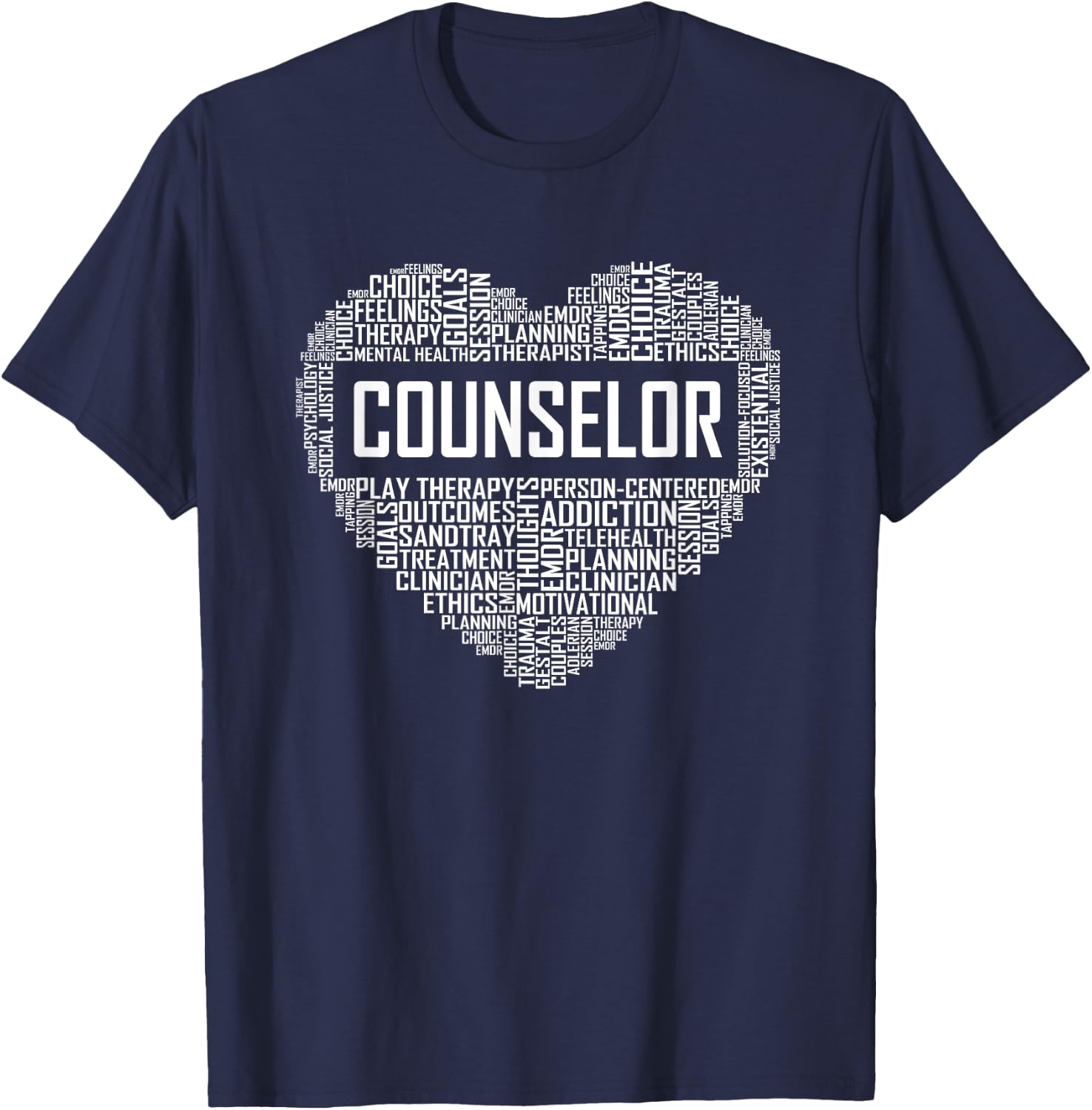 School Counselor Gift Heart Career Guidance Appreciation GIF T-Shirt - T-Shirt | Navy