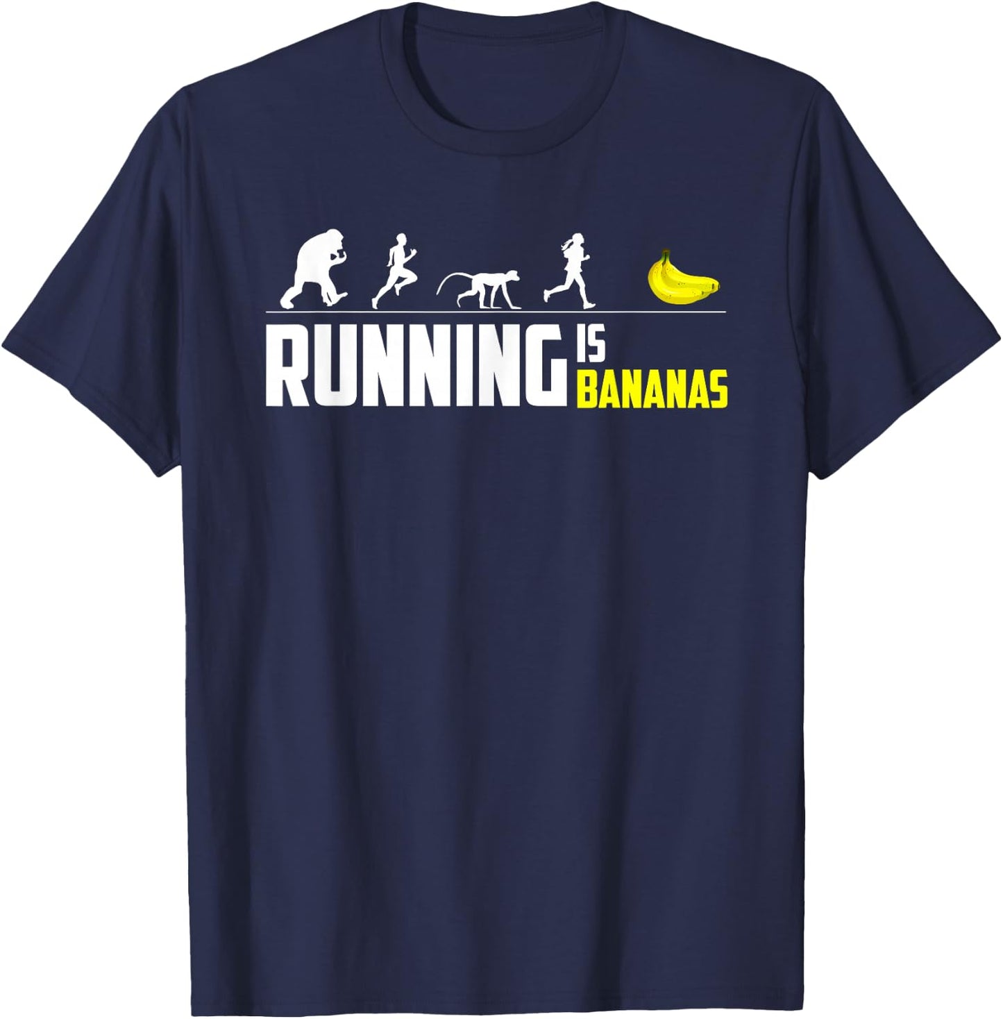 Marathon Runner Finisher Running is Bananas Funny Graphic T-Shirt - T-Shirt | Navy