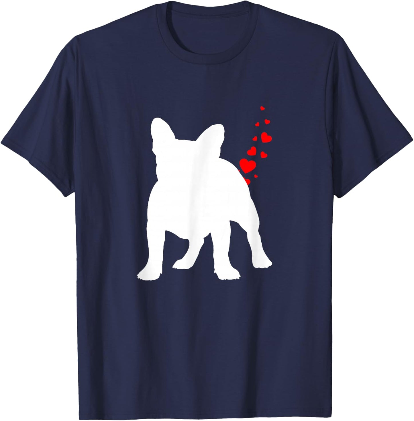 Valentines Day Frenchie Dog Owner Heart Dog Farts Gift Men Women Kids T-Shirt - T-Shirt | Navy