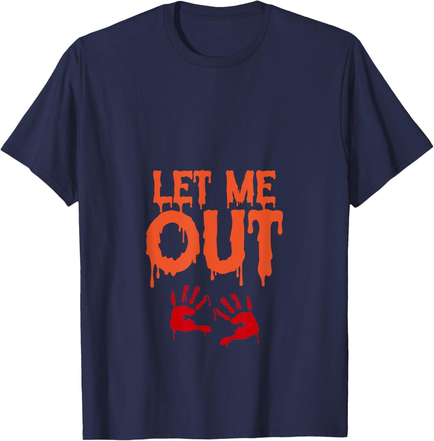 Let Me Out Funny Pregnant Halloween Costume Baby Zombie Mom T-Shirt - T-Shirt | Navy