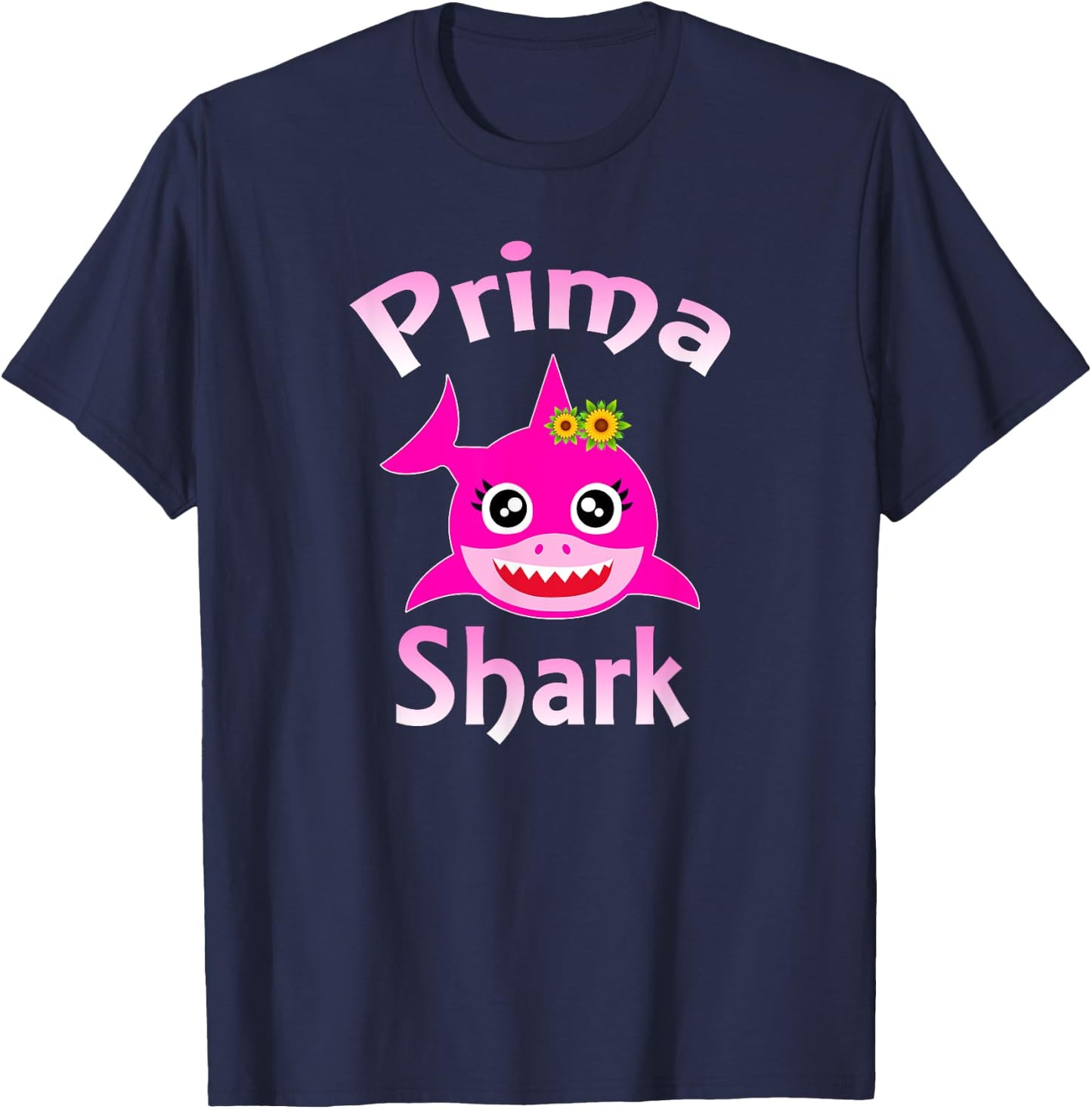 Prima Shark Funny Spanish Girl Cousin Gift T-Shirt - T-Shirt | Navy