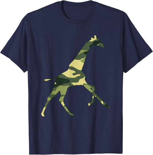 Military Giraffe Camo Men Print US Ruminant Veteran Gift T-Shirt - T-Shirt | Navy