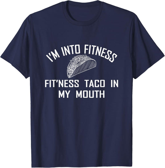 Fitness Taco Funny Humorous Gym Graphic T-Shirt - T-Shirt | Navy