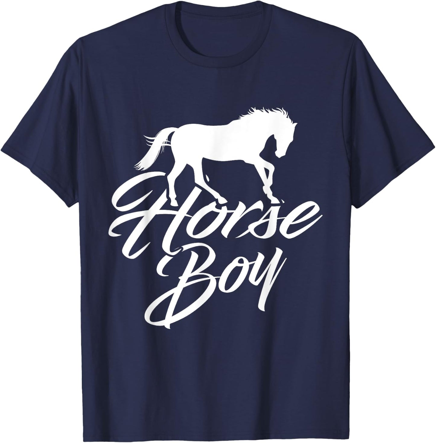 Funny Horse Riding Boy Horseback Riding Horse Boy T-Shirt - T-Shirt | Navy