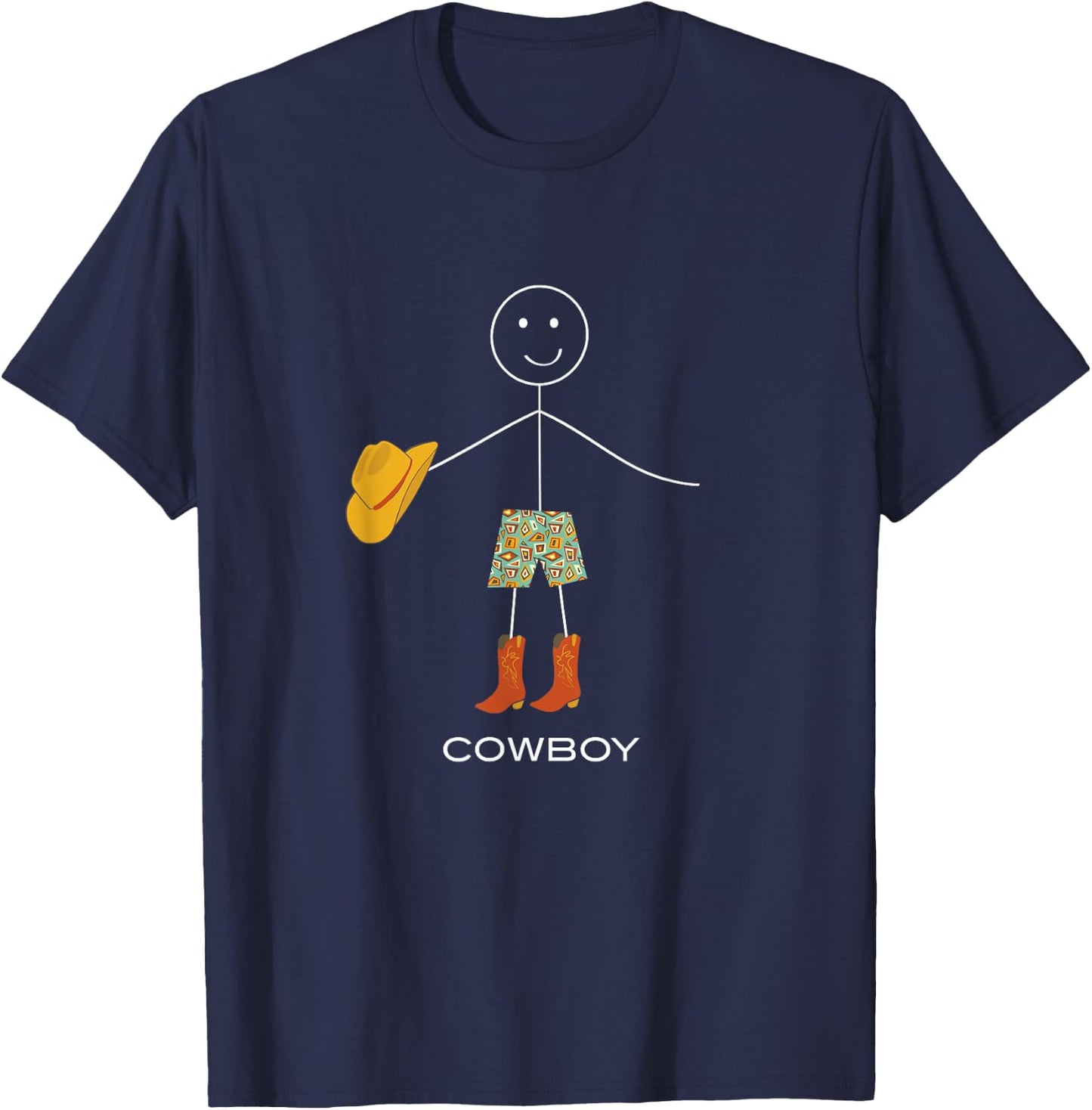 Funny Cowboy Design, Boy Rodeo, Horse Rancher T-Shirt - T-Shirt | Navy