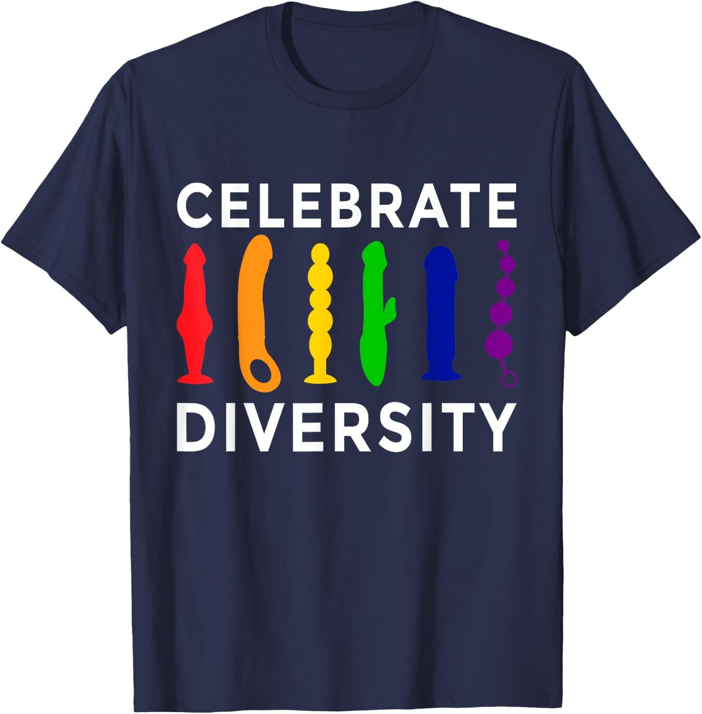 'Celebrate Diversity' Bisexual Feminist Funny Lesbian Pride T-Shirt - T-Shirt | Navy