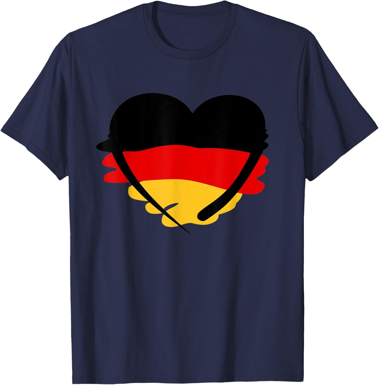 German Flag Heart Deutschland I Love Germany T-Shirt - T-Shirt | Navy