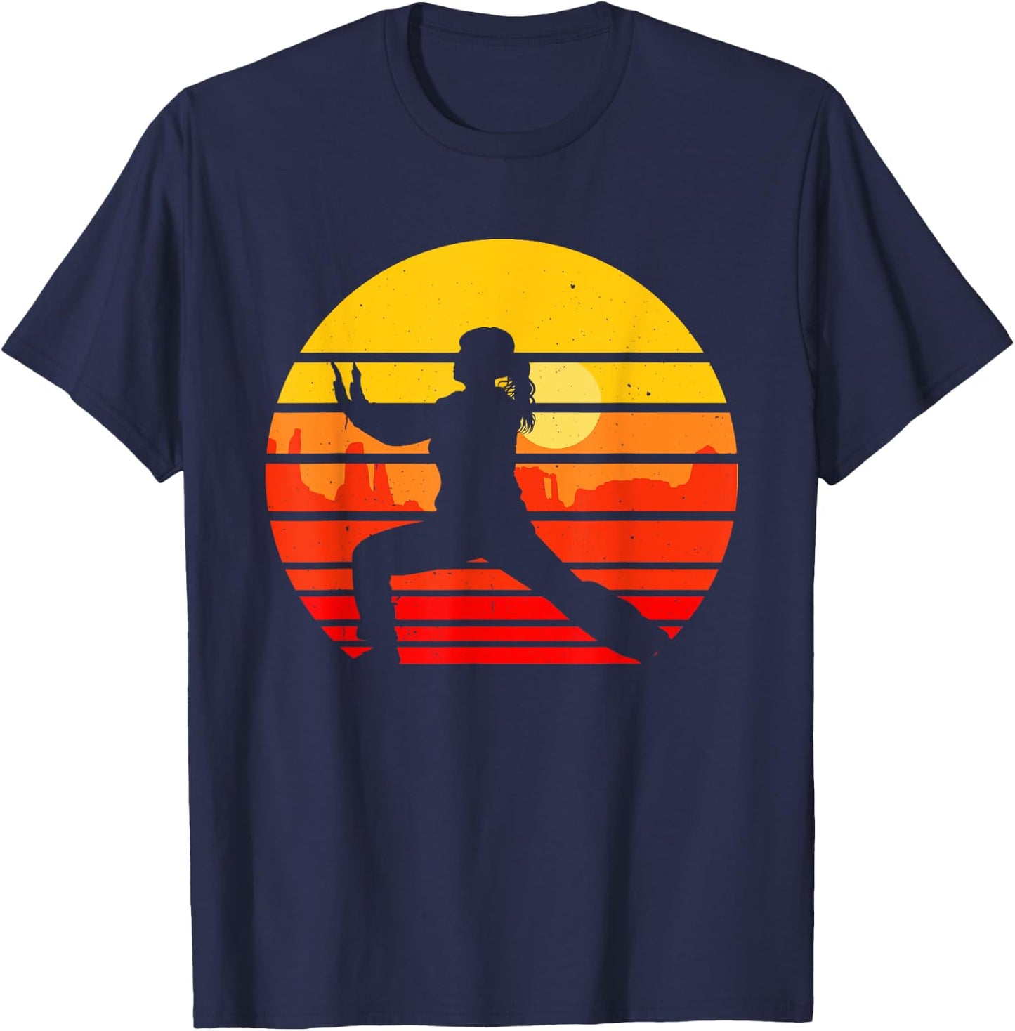 Vintage Tai Chi Martial Arts Fighter Retro Qi Gong T-Shirt - T-Shirt | Navy