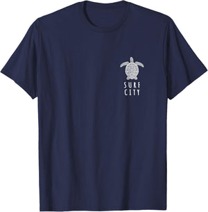 JCombs: Surf City, Topsail Island, NC, Sea Turtle (2-Sided) T-Shirt - T-Shirt | Navy