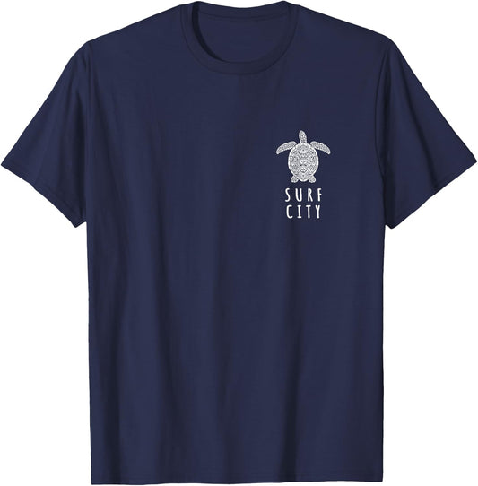 JCombs: Surf City, Topsail Island, NC, Sea Turtle (2-Sided) T-Shirt - T-Shirt | Navy