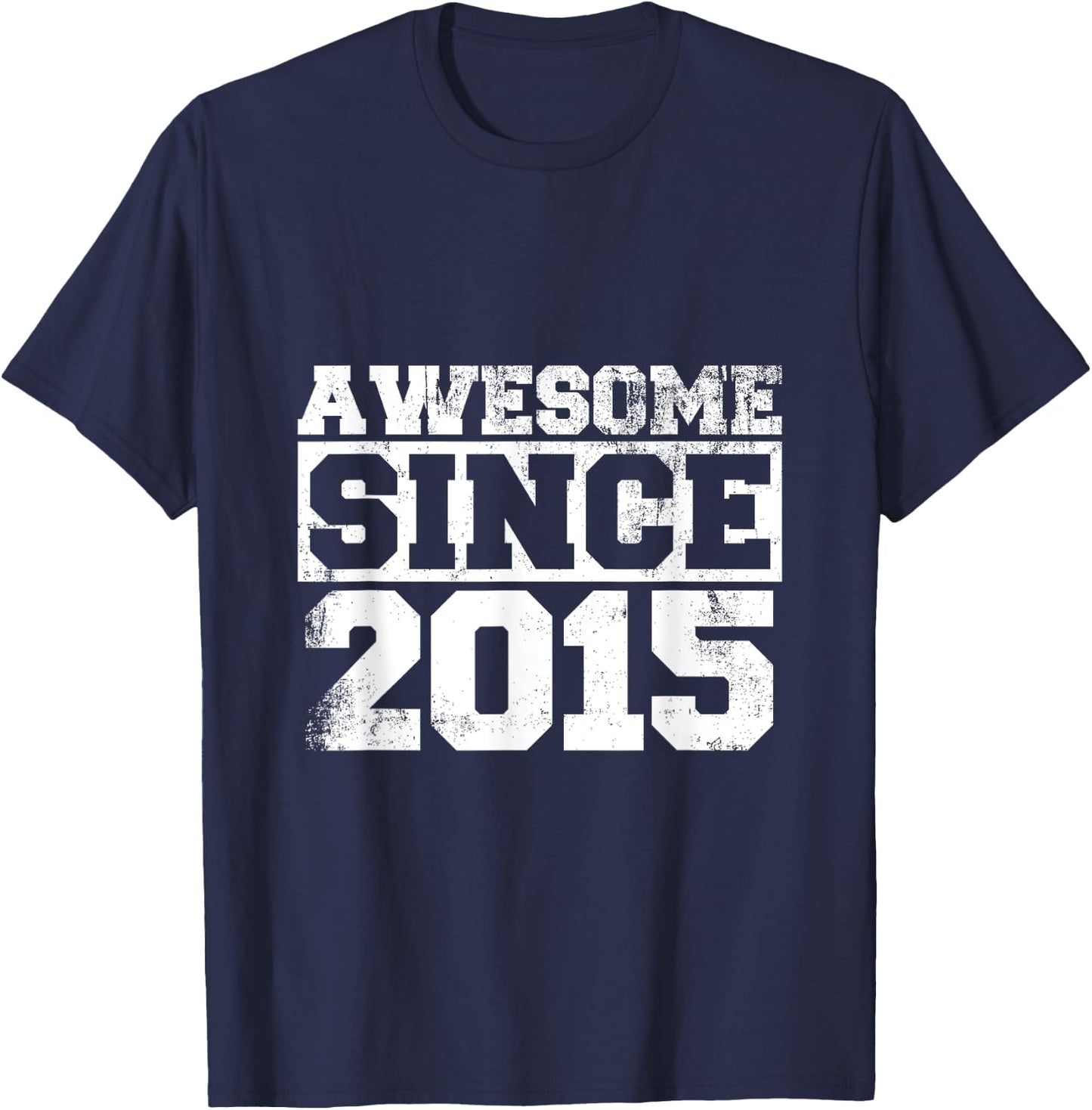 Kids Awesome since 2015 Vintage Style Born in 2015 Birthday T-Shirt - T-Shirt | Navy