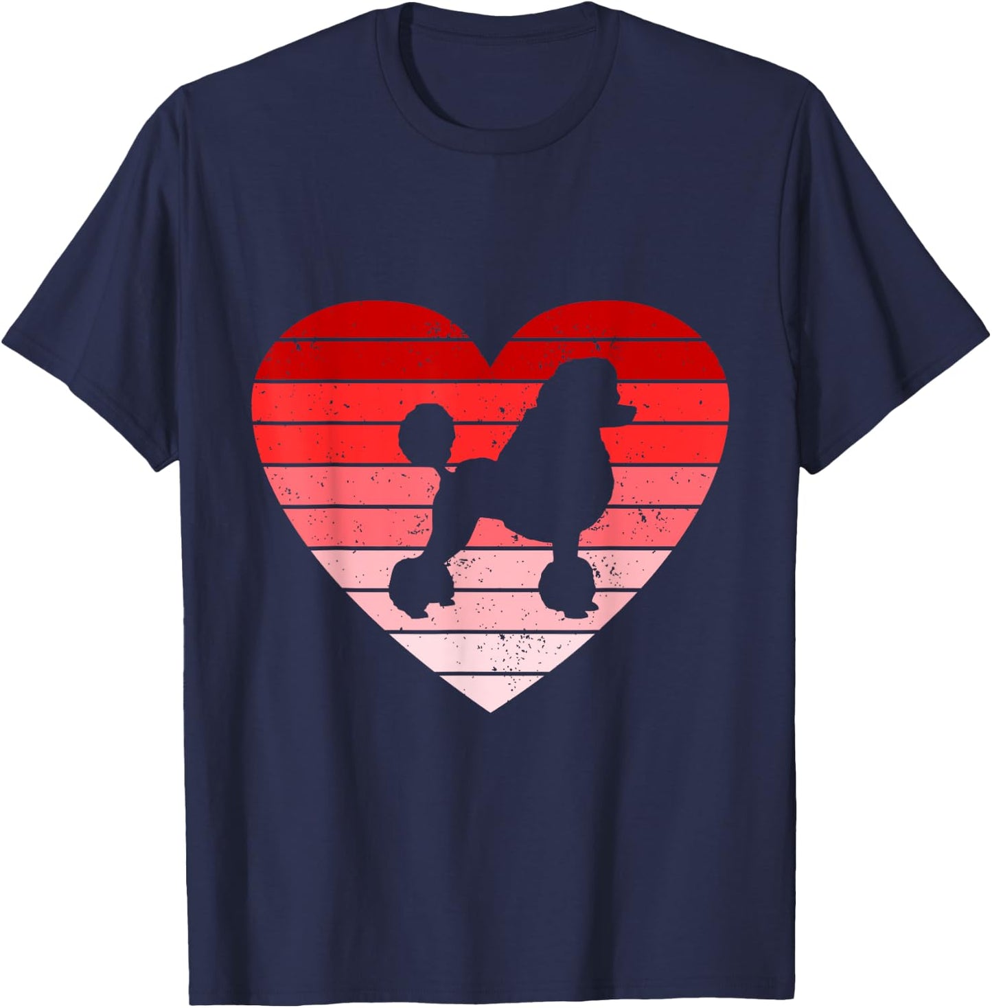 Retro style Valentines day Poodle Lover Gift T-Shirt - T-Shirt | Navy