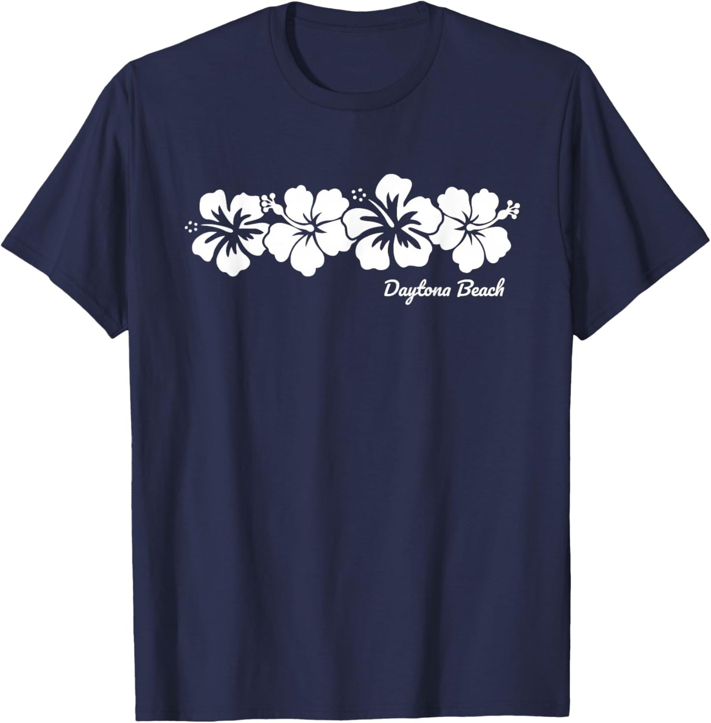Daytona Beach Florida Hibiscus Flower Souvenir T-Shirt - T-Shirt | Navy