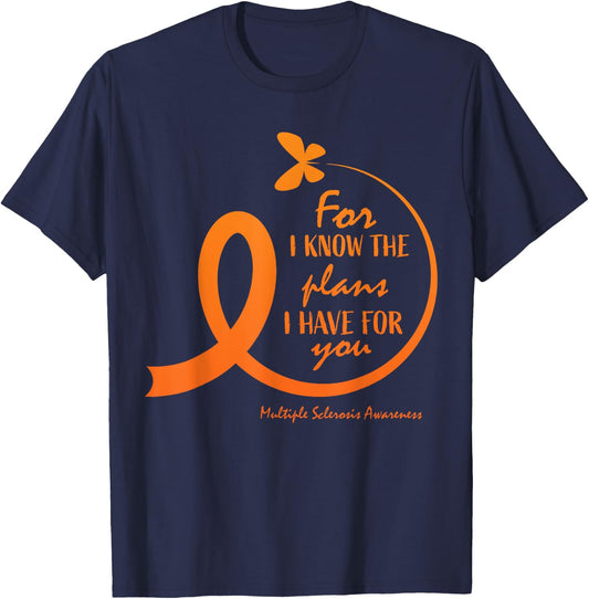 Cute Multiple Sclerosis Awareness Gift Christian Bible Verse T-Shirt - T-Shirt | Navy