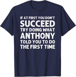 ANTHONY Gift Name Personalized Birthday Funny Christmas Joke T-Shirt - T-Shirt | Navy