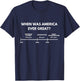 When Was America Ever Great Anti Racist American History T-Shirt - T-Shirt | Navy