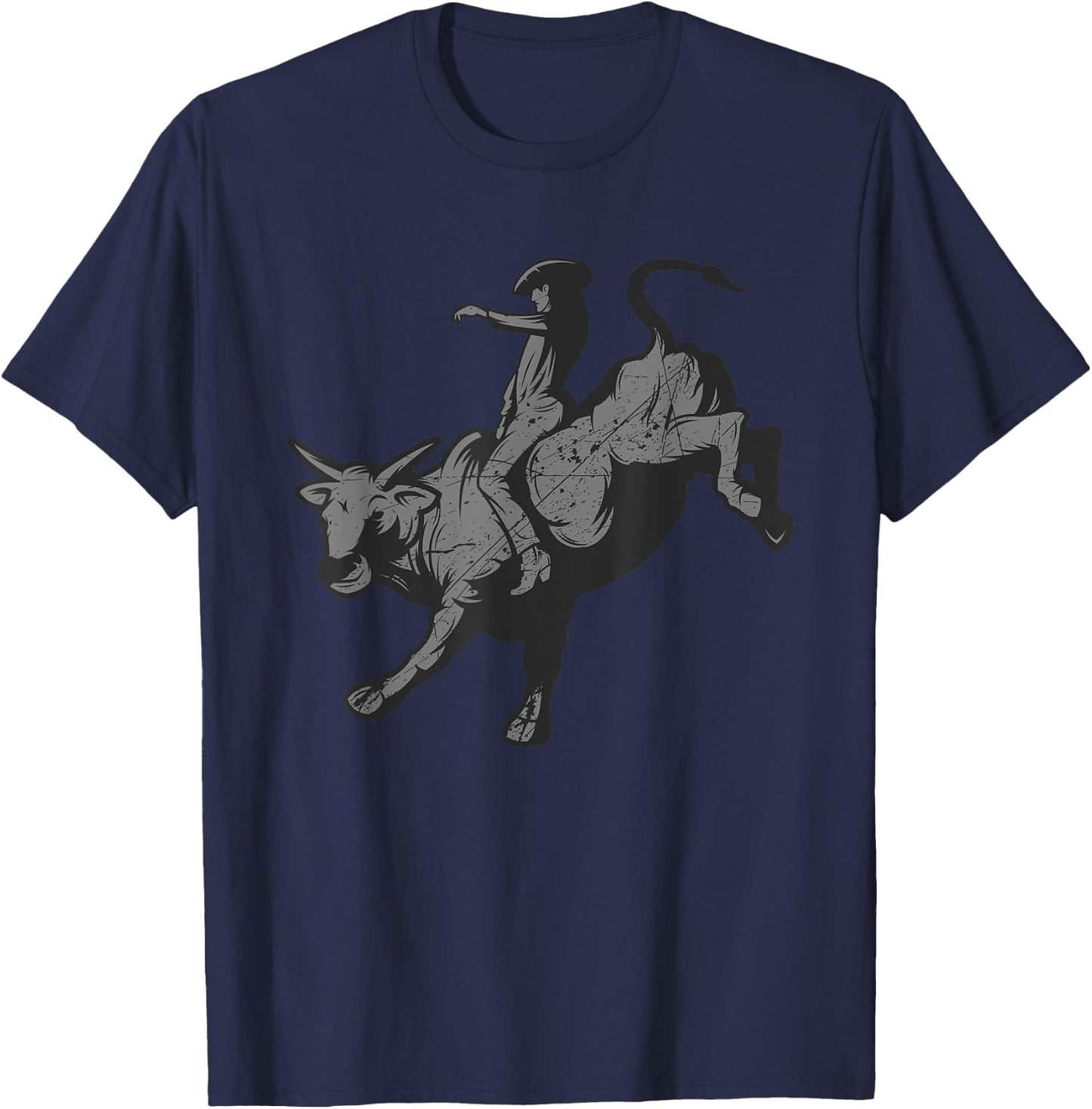Funny Professional Bull Riding Rodeo Rider Cowboy Men Gift T-Shirt - T-Shirt | Navy