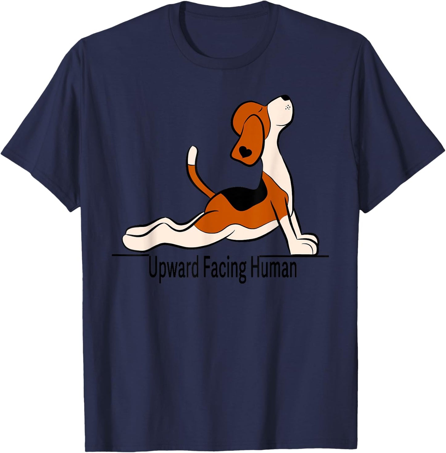 Upward Facing Human - men funny dog yoga T-Shirt - T-Shirt | Navy
