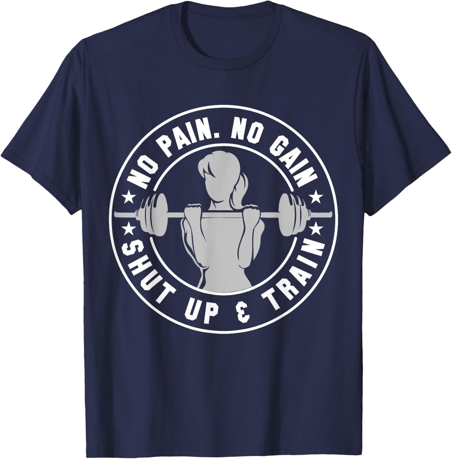 No Pain No Gain Women Workout Gym Cool Fitness Lover Gift T-Shirt - T-Shirt | Navy