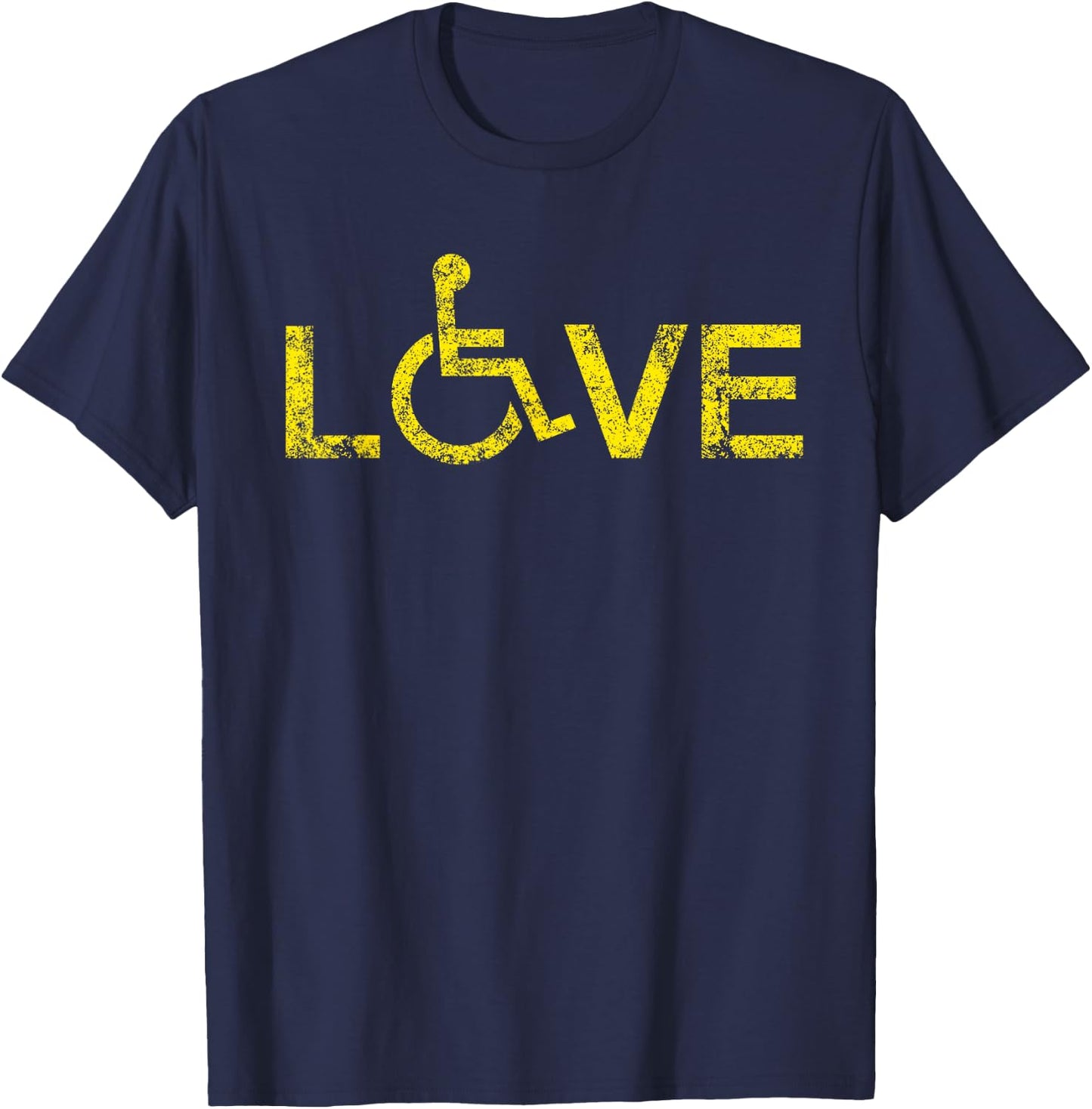 Handicap Wheelchair Love T-Shirt - T-Shirt | Navy