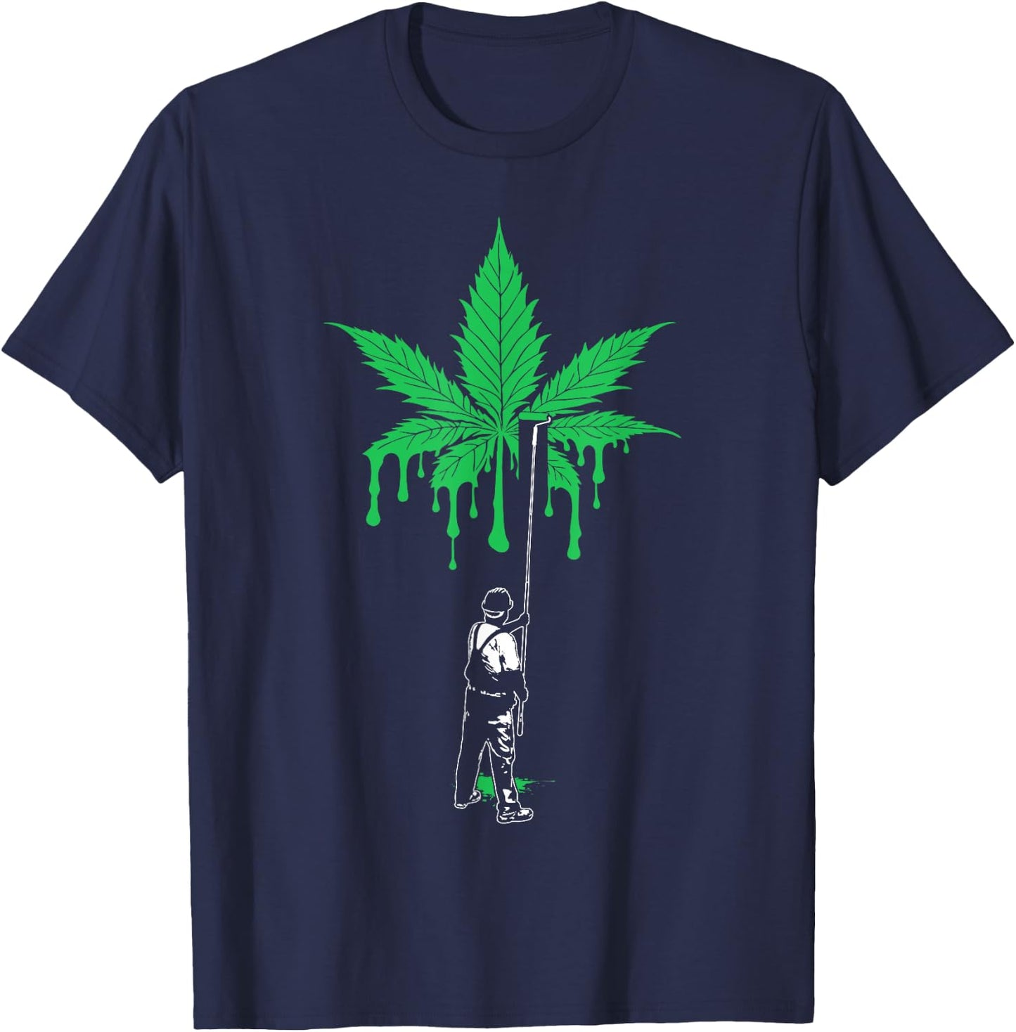 Marijuana Weed Leaf Graffiti Painter Funny Stoner Cannabis T-Shirt - T-Shirt | Navy