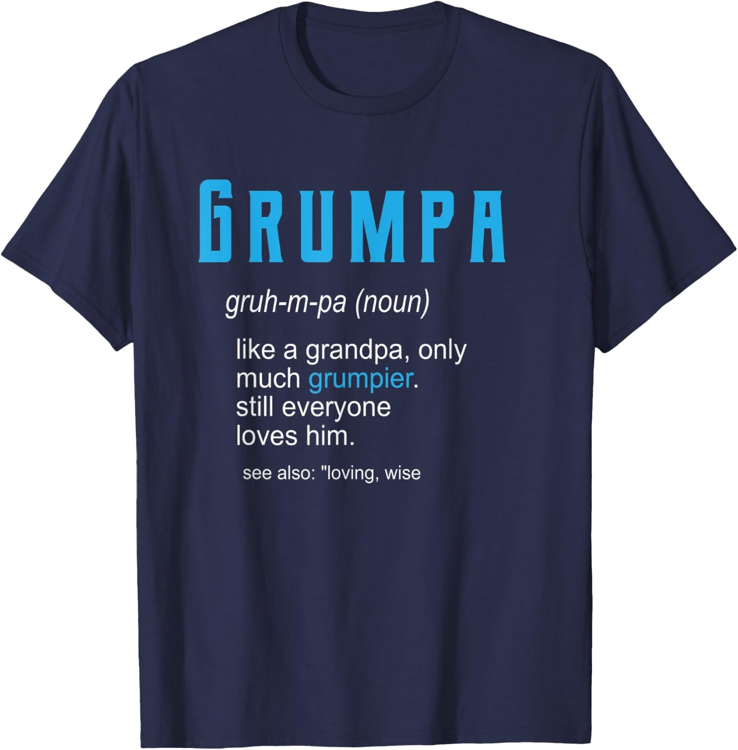 Pops Christmas Shirt for Grandpa, Funny Grumpa Definition T-Shirt - T-Shirt | Navy