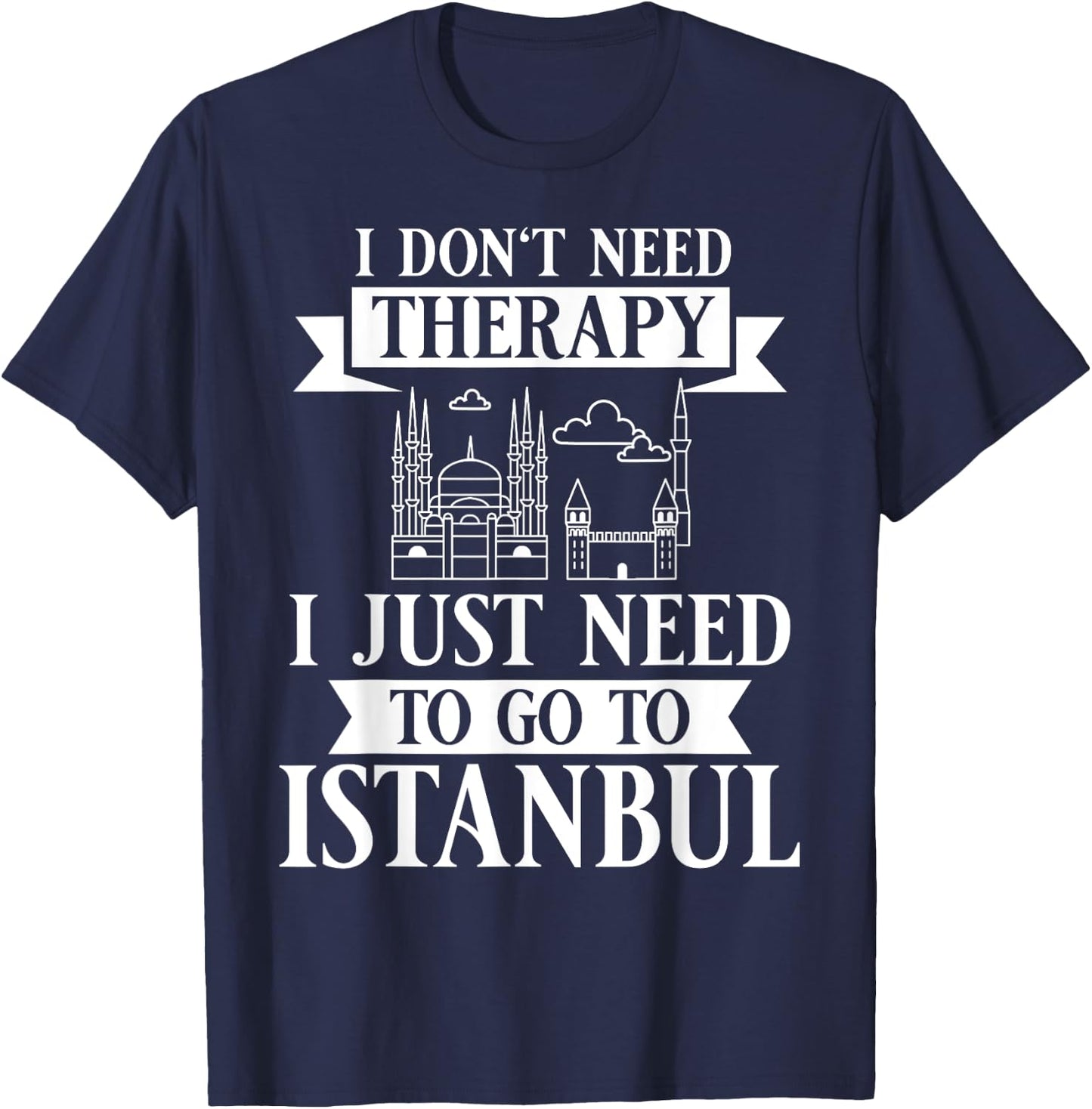 Istanbul Turkey City Skyline Map Travel T-Shirt - T-Shirt | Navy