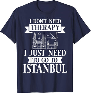 Istanbul Turkey City Skyline Map Travel T-Shirt - T-Shirt | Navy