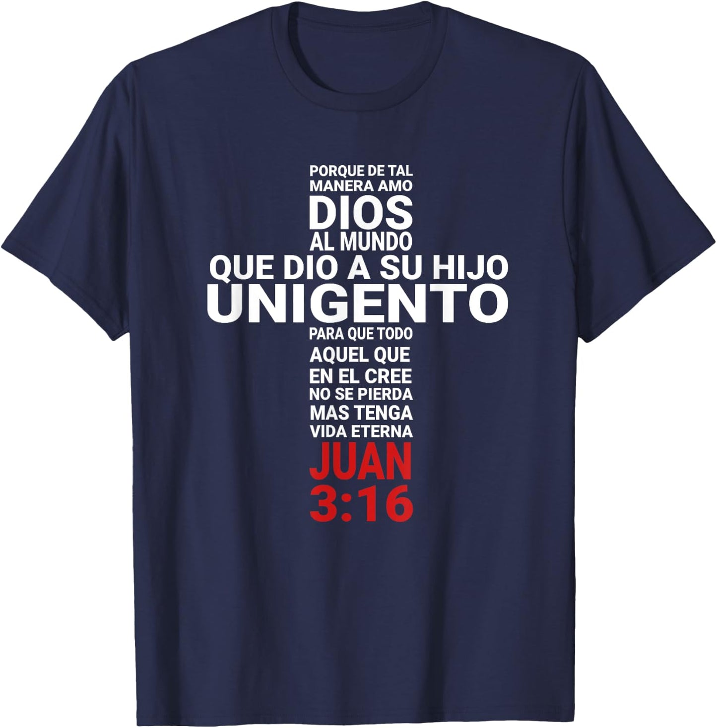 Juan 3:16 John Playera Camisa T-Shirt - T-Shirt | Navy