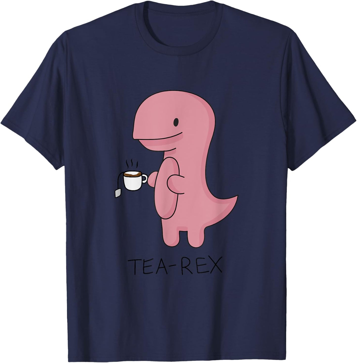 Tea rex Dinosaur Cartoon Lover Funny Cute Dino T-Shirt - T-Shirt | Navy