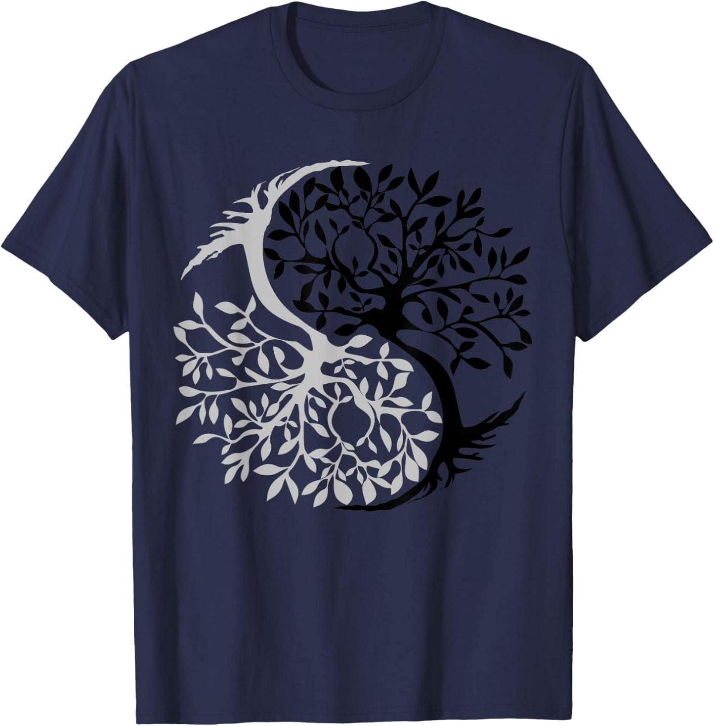 Tree Of Life Yin Yang Symbol Funny Bonsai Zen Gift Men Women T-Shirt - T-Shirt | Navy