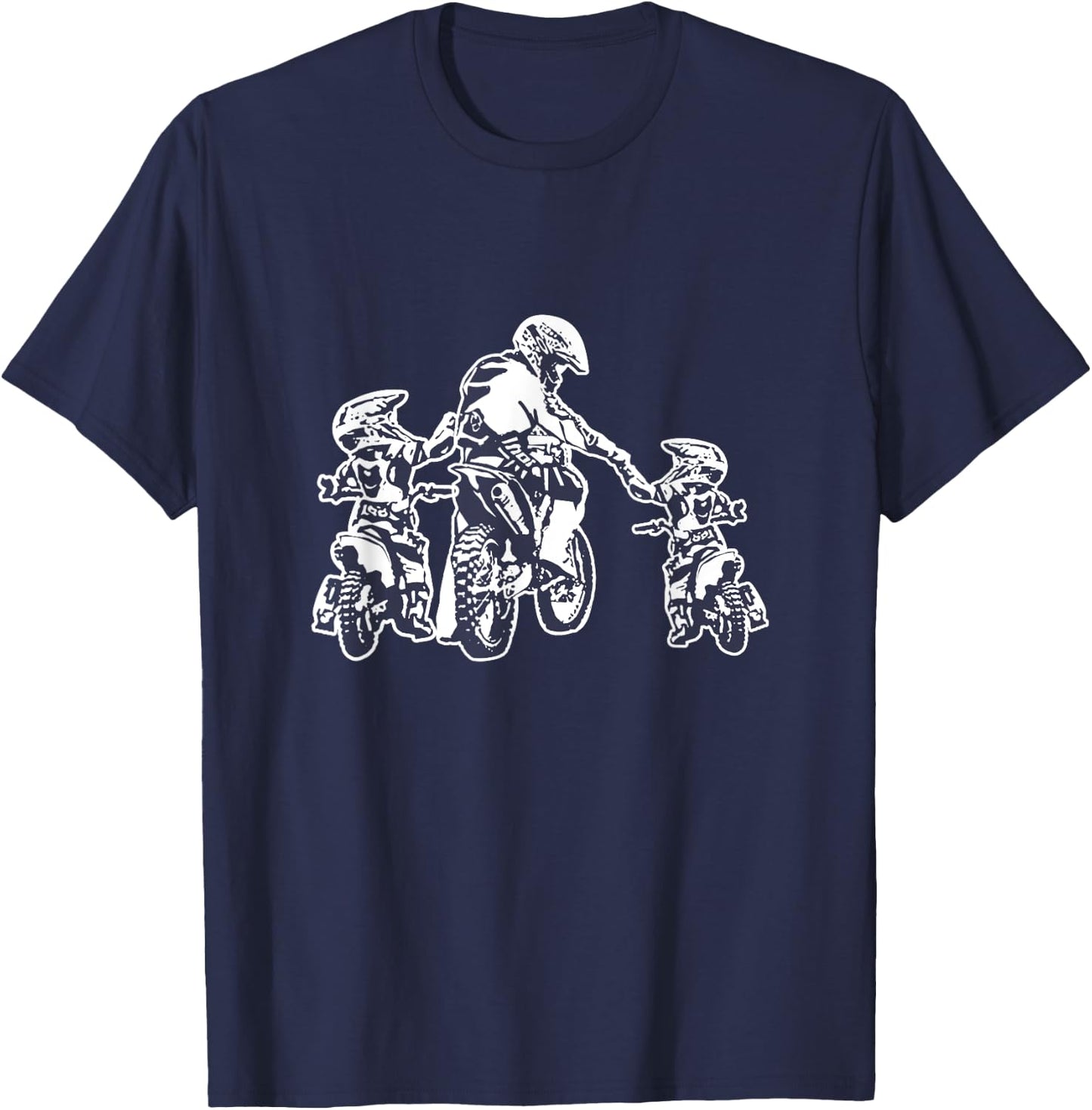 Motorcycle Motocross Father Child Son Hero Dirt Bike Gift T-Shirt - T-Shirt | Navy