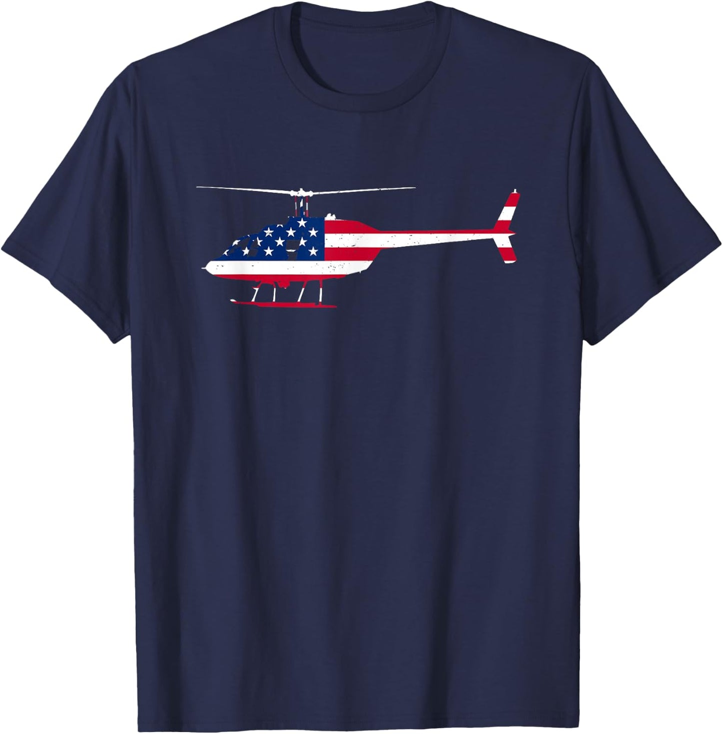 American Flag Patriotic Helicopter Pilot Mechanic US T-Shirt - T-Shirt | Navy