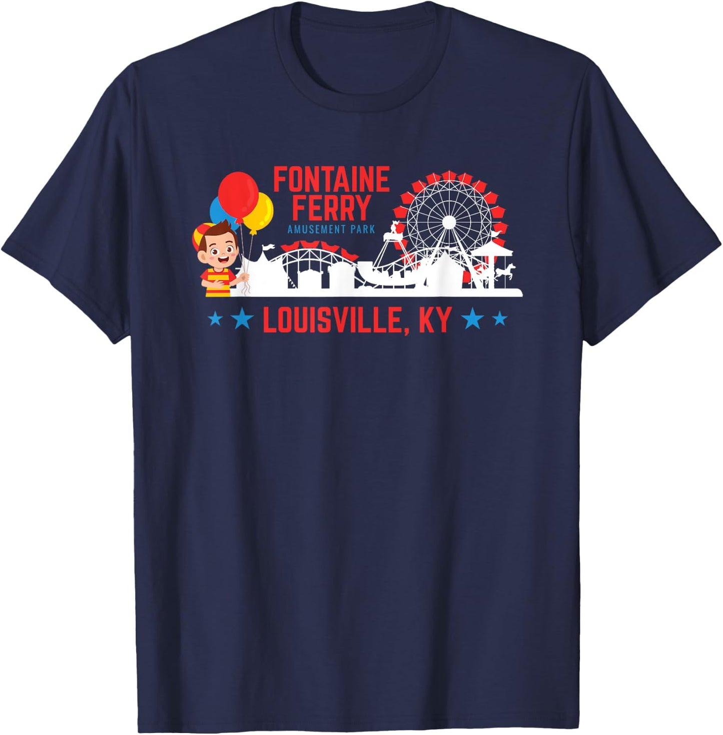 Louisville Park Fountain Fontaine Ferry T-Shirt - T-Shirt | Navy