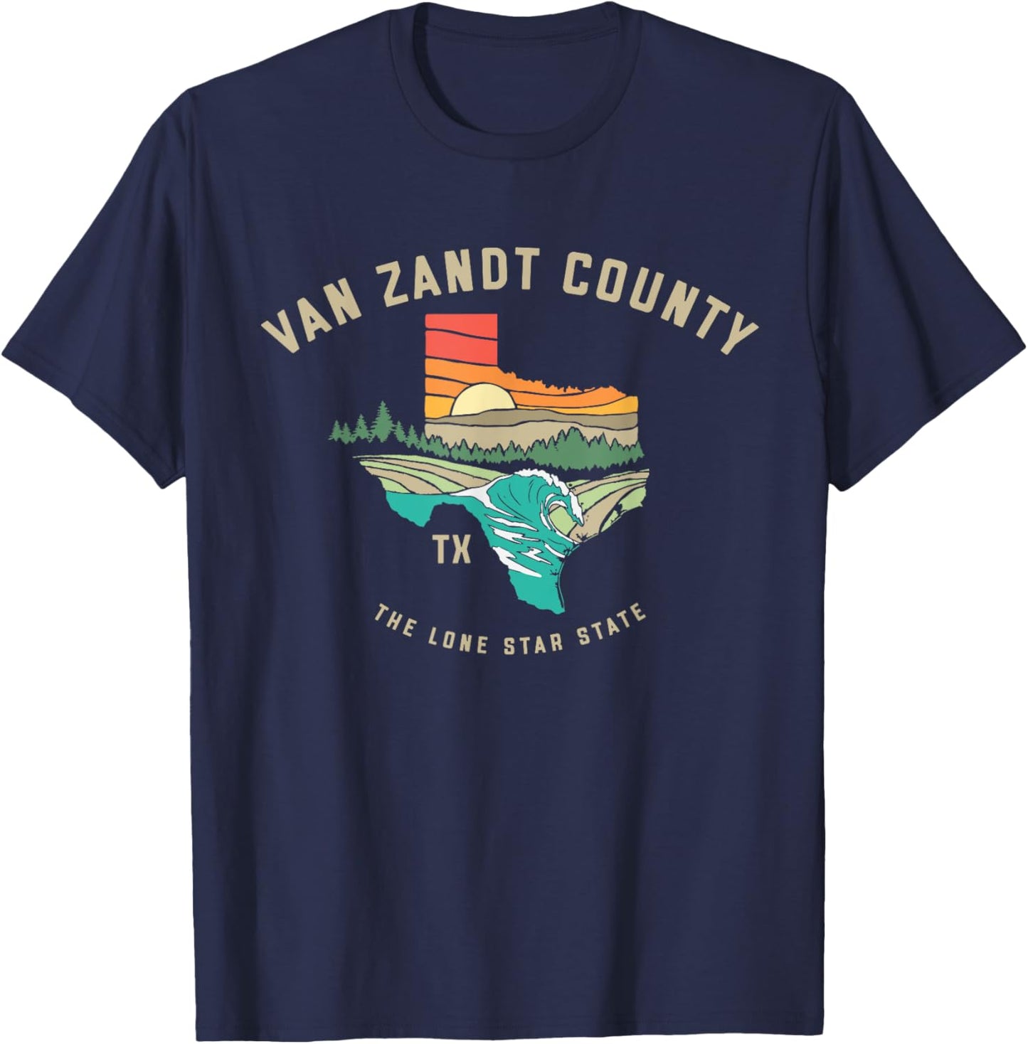 Van Zandt County Texas Outdoors Vintage Nature Design T-Shirt - T-Shirt | Navy
