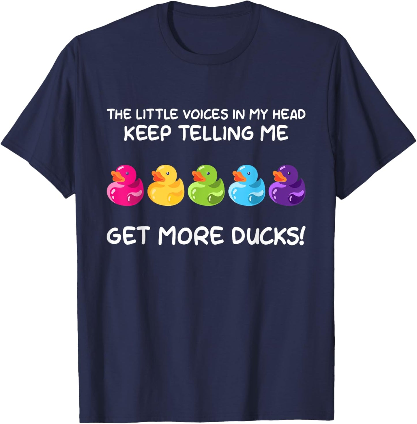 Cool Retro Yellow Rainbow Rubber Duck in 70s 80s Funny Duck T-Shirt - T-Shirt | Navy