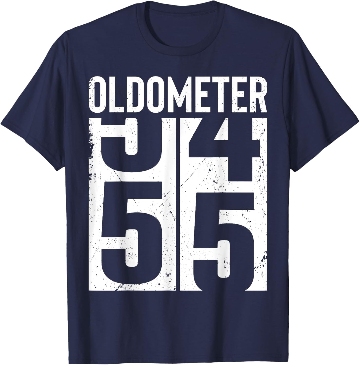 Funny 55 Years Old 55th Birthday Odometer Oldometer Men T-Shirt - T-Shirt | Navy