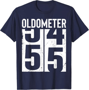 Funny 55 Years Old 55th Birthday Odometer Oldometer Men T-Shirt - T-Shirt | Navy