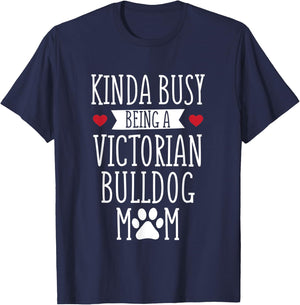 Victorian Bulldog Mom Bulldog Mama Dog Lover Gift Men Women T-Shirt - T-Shirt | Navy
