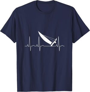 Catamaran trapeze sailing Pulse Frequency T-Shirt - T-Shirt | Navy