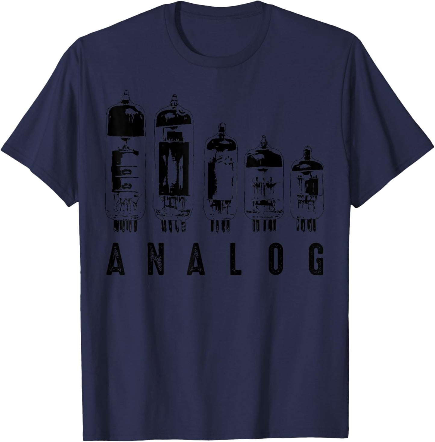 Cool Analog Vacuum Tubes Gift | Funny Electron Valve Lover T-Shirt - T-Shirt | Navy