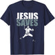 Jesus Saved - Religious Christian Baseball Gift T-Shirt - T-Shirt | Navy