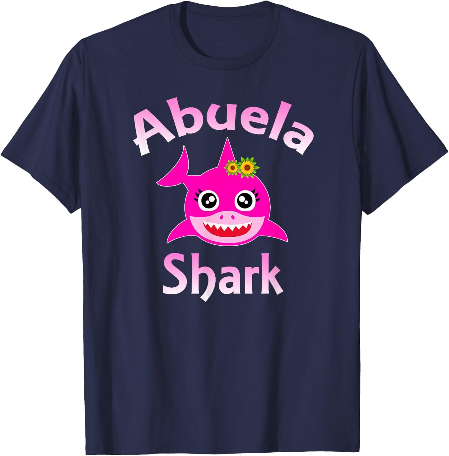 Abuela Shark Funny Spanish Gift Grandma T-Shirt - T-Shirt | Navy