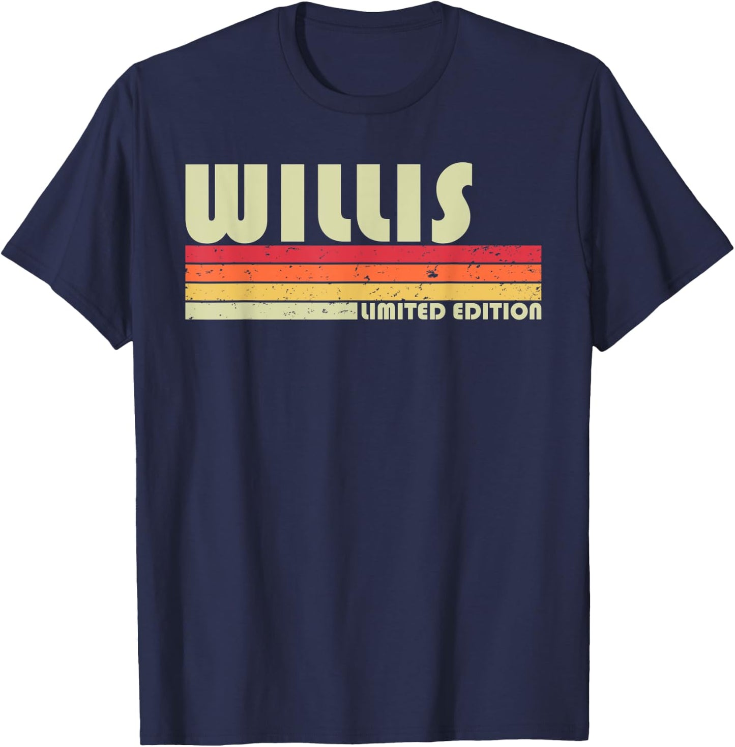 WILLIS Surname Funny Retro Vintage 80s 90s Birthday Reunion T-Shirt - T-Shirt | Navy